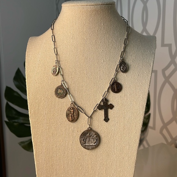 LoveLee Jewelry - Antique Italian medals charm necklace stainless steel charm necklace 💫 18” long